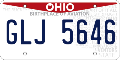 OH license plate GLJ5646