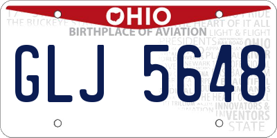 OH license plate GLJ5648