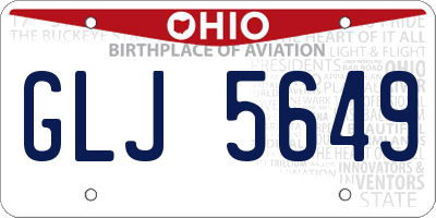 OH license plate GLJ5649