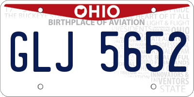 OH license plate GLJ5652