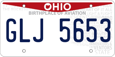 OH license plate GLJ5653