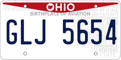 OH license plate GLJ5654