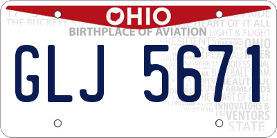 OH license plate GLJ5671