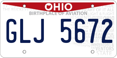 OH license plate GLJ5672