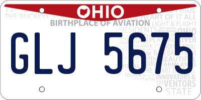 OH license plate GLJ5675