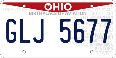 OH license plate GLJ5677