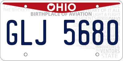 OH license plate GLJ5680