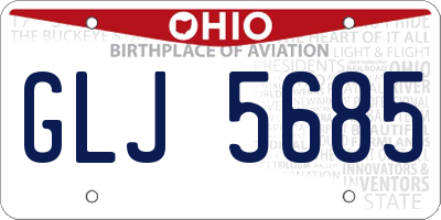 OH license plate GLJ5685