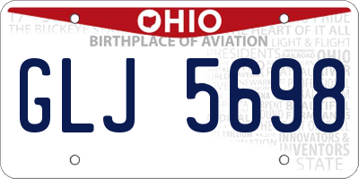 OH license plate GLJ5698
