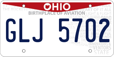 OH license plate GLJ5702