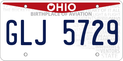OH license plate GLJ5729