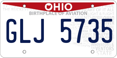 OH license plate GLJ5735