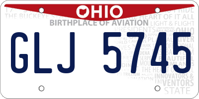 OH license plate GLJ5745