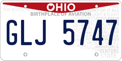 OH license plate GLJ5747