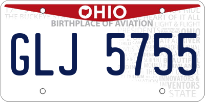 OH license plate GLJ5755