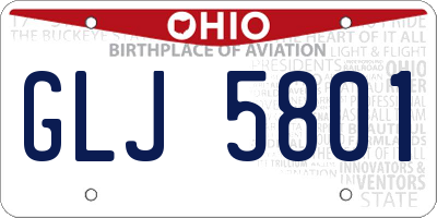 OH license plate GLJ5801