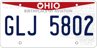 OH license plate GLJ5802