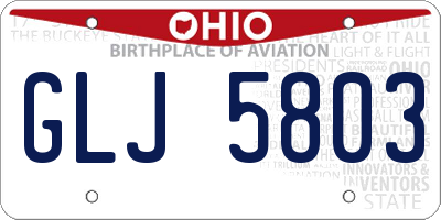 OH license plate GLJ5803