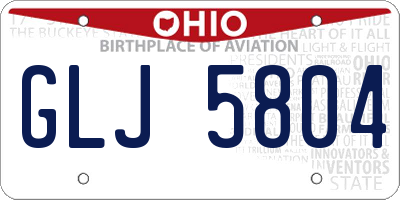 OH license plate GLJ5804