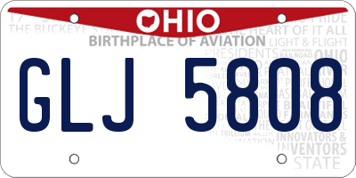 OH license plate GLJ5808