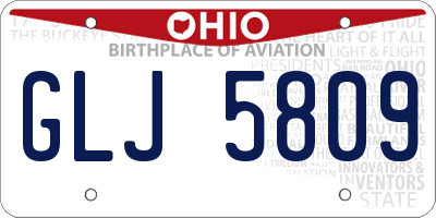OH license plate GLJ5809