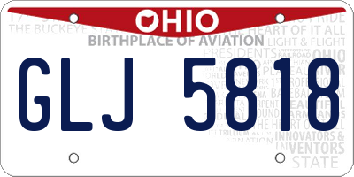 OH license plate GLJ5818