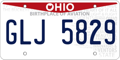 OH license plate GLJ5829