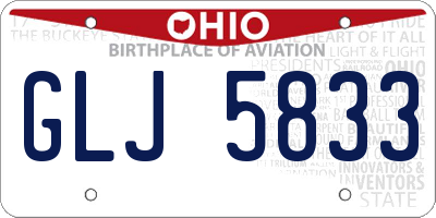 OH license plate GLJ5833