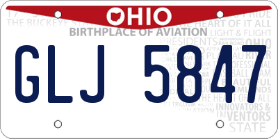 OH license plate GLJ5847