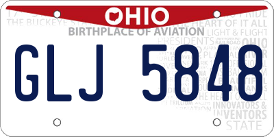 OH license plate GLJ5848
