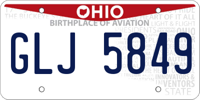 OH license plate GLJ5849