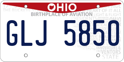 OH license plate GLJ5850