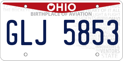 OH license plate GLJ5853