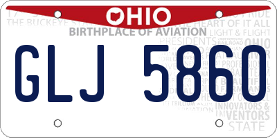 OH license plate GLJ5860
