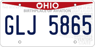 OH license plate GLJ5865