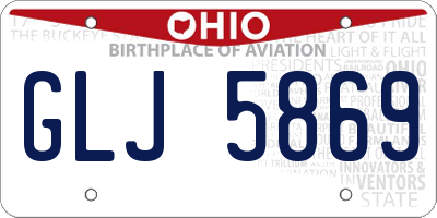 OH license plate GLJ5869