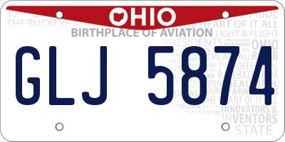 OH license plate GLJ5874