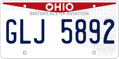 OH license plate GLJ5892