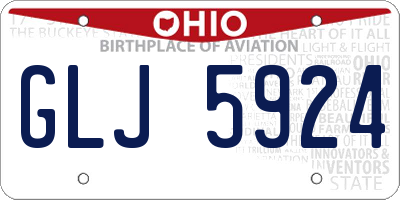 OH license plate GLJ5924