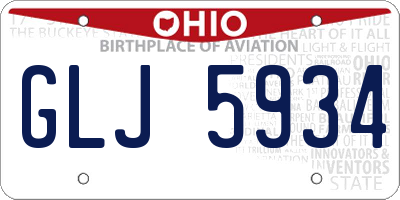 OH license plate GLJ5934