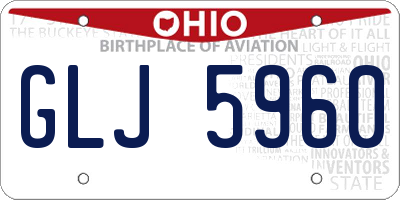 OH license plate GLJ5960