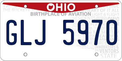 OH license plate GLJ5970