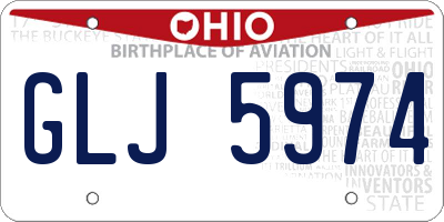 OH license plate GLJ5974