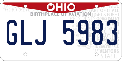 OH license plate GLJ5983