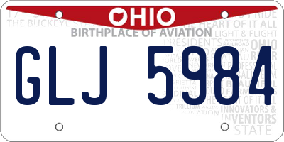 OH license plate GLJ5984