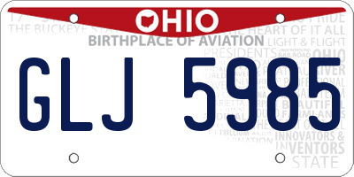 OH license plate GLJ5985