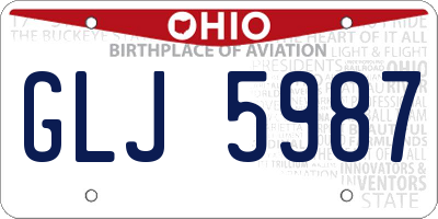 OH license plate GLJ5987
