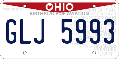 OH license plate GLJ5993