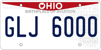 OH license plate GLJ6000