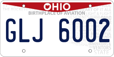 OH license plate GLJ6002